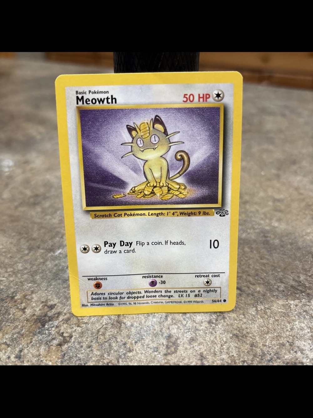Meowth Cat Play Card - Yellow